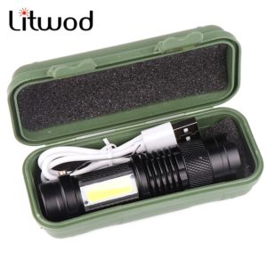 Built in battery XP-G Q5 Zoom Focus Mini led Flashlight Torch Lamp 2000 Lumens Adjustable Penlight Waterproof For Outdoor