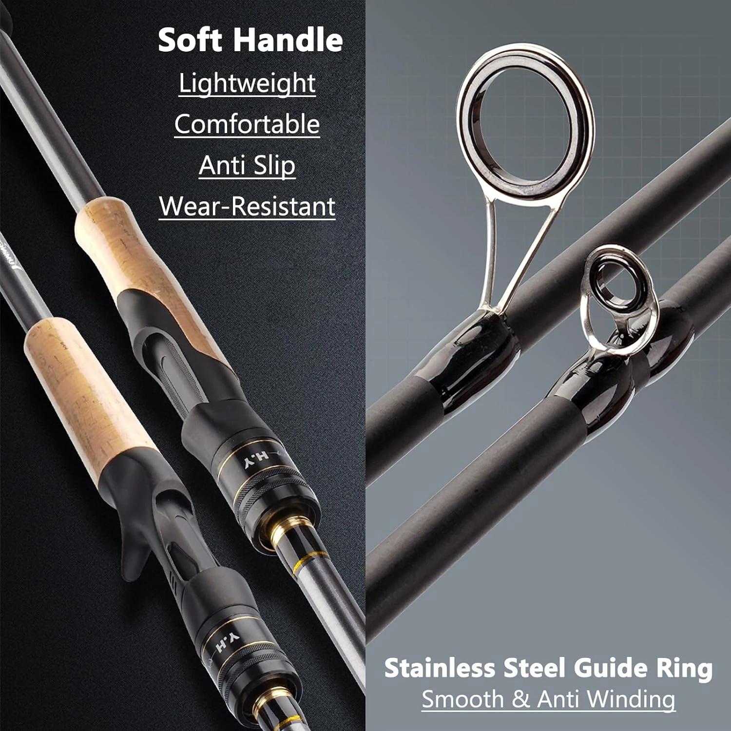 Ultralight Surf Casting/Spinning Fishing Rod, High Quality 4 Piece Travel Fishing Pole for Saltwater Trout, Bass